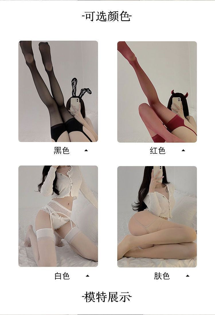 "Four-color combination *4" Love sexy one-piece suspender stockings pure desire wind lace high knee socks fun