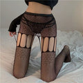 Amazon Bestseller: Beaded Silk Socks, Black Netting Fishnet Socks, Women’s Lace-Embellished, Open-Toe, Sensual, Atmospheric, Strapless, One-Piece Pantyhose